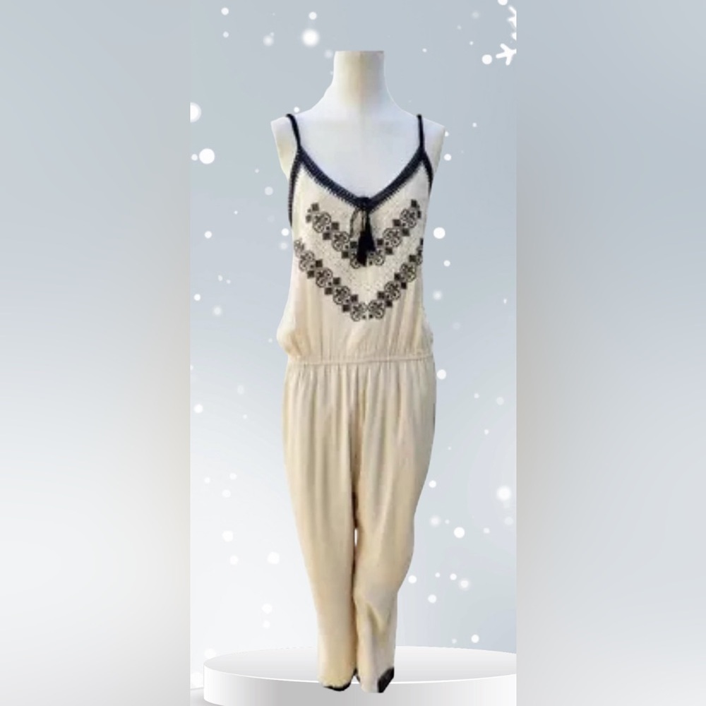 Intropia Womens Jumpsuit Baige Lined  sleeveless Spain   knitting size 34